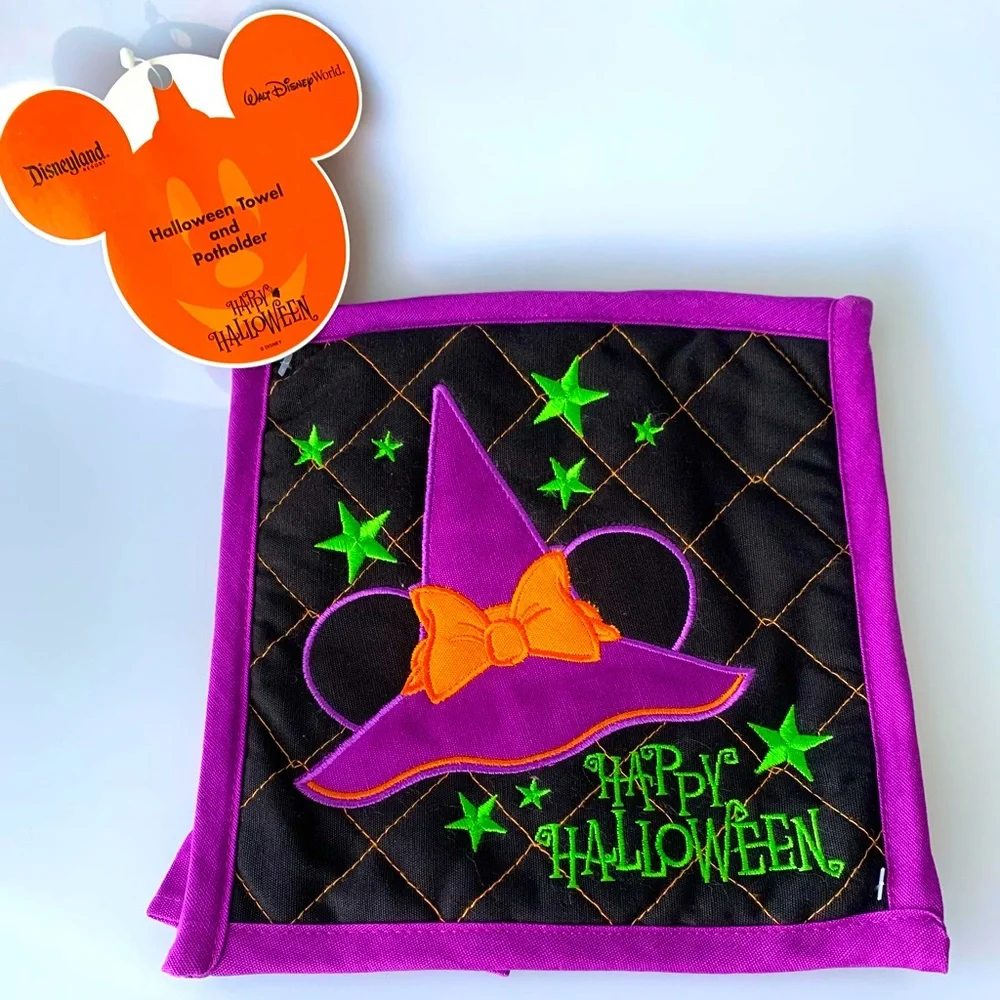 Disney Halloween Dish Towel and Potholder Set New